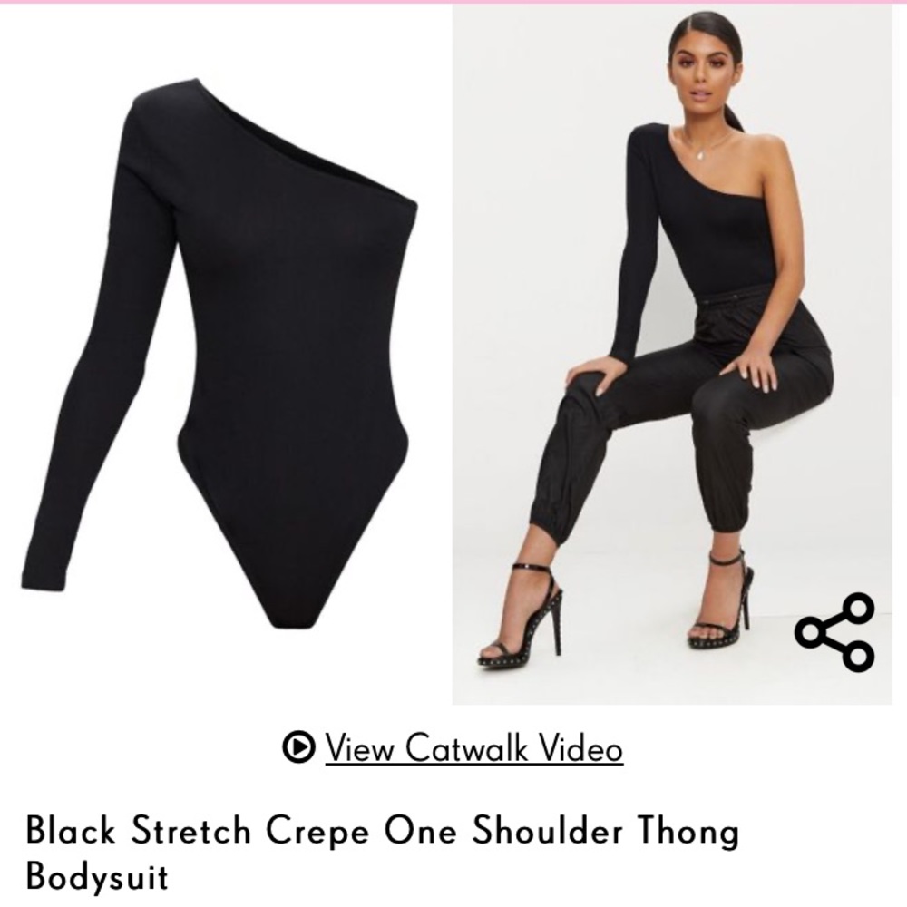 Pretty Little Thing one shoulder bodysuit